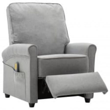 Massage Recliner Light Grey Fabric (AU only)