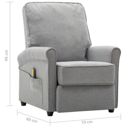 Massage Recliner Light Grey Fabric (AU only)