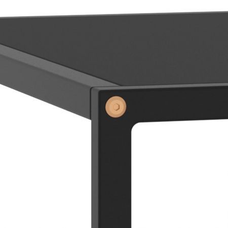 Tea Table Black with Black Glass 60x60x35 cm