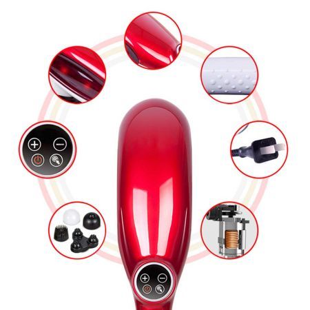 6 Heads Portable Handheld Massager Soothing Stimulate Blood Flow Shoulder Red