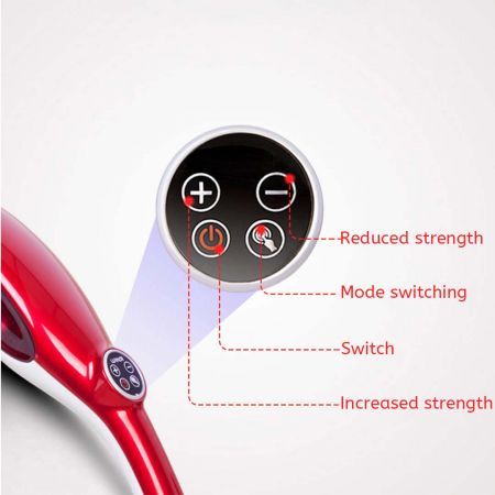 2X 6 Heads Portable Handheld Massager Soothing Stimulate Blood Flow Shoulder Red