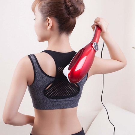 2X 6 Heads Portable Handheld Massager Soothing Stimulate Blood Flow Shoulder Red