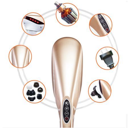 6 Heads Portable Handheld Massager Soothing Stimulate Blood Flow Shoulder Gold