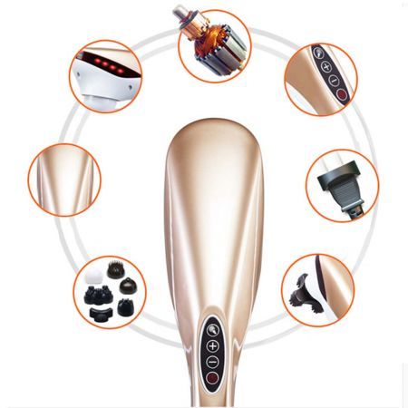 2X 6 Heads Portable Handheld Massager Soothing Stimulate Blood Flow Shoulder Gold