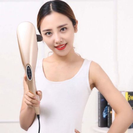 2X 6 Heads Portable Handheld Massager Soothing Stimulate Blood Flow Shoulder Gold