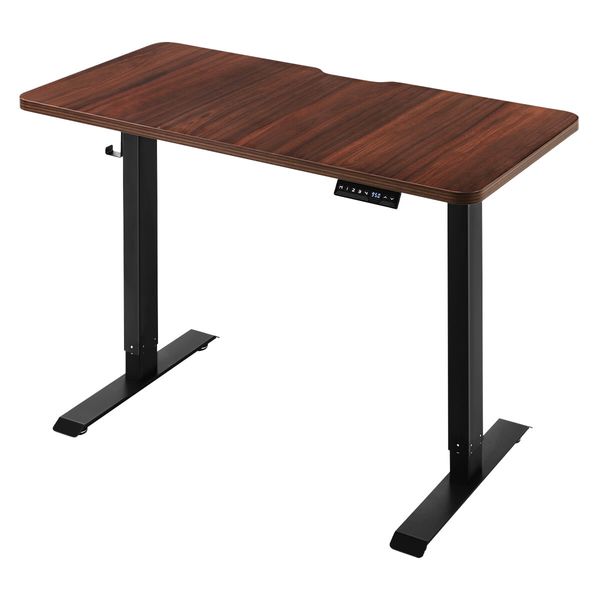 Electric Standing Desk Sit Stand Computer Table Height Adjustable Furniture Motorized Dual Motor Walnut