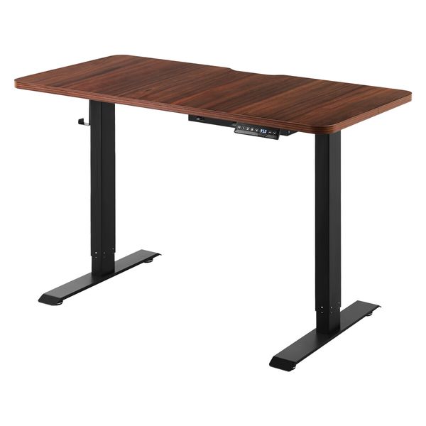 Electric Standing Desk Sit Stand Computer Table Height Adjustable Furniture Motorized Dual Motor Walnut