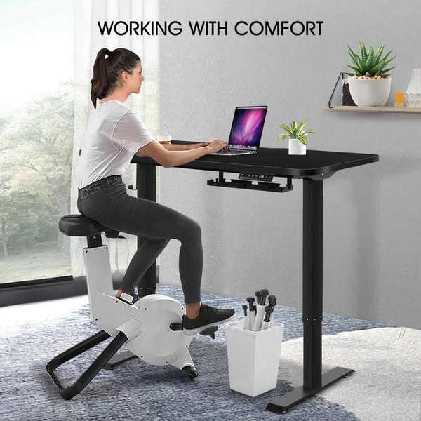 Electric Standing Desk Sit Stand Height Adjustable Office Computer Table Furniture Motorized Dual Motor Black