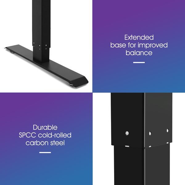 Electric Standing Desk Sit Stand Height Adjustable Office Computer Table Furniture Motorized Dual Motor Black