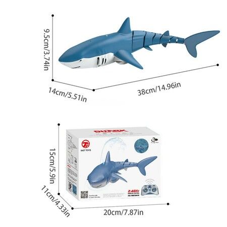 2021 Newest 2.4Ghz Funny Remote Control Shark Underwater Simulation Fish Animals Robots Bath Tub Pool Electric Toys For Kids COL BLUE