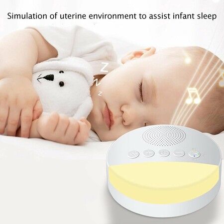 Baby Noise Machine Baby Sleep Sound Player Night Light Timer Noise Player White