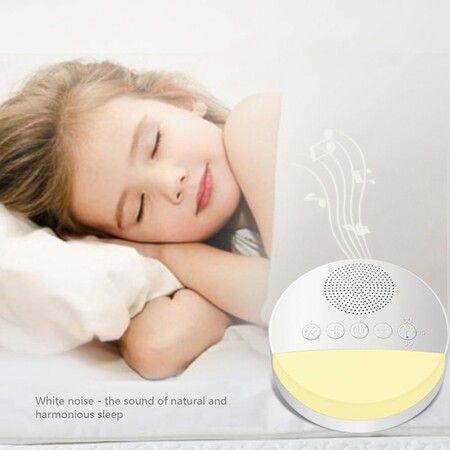 Baby Noise Machine Baby Sleep Sound Player Night Light Timer Noise Player White