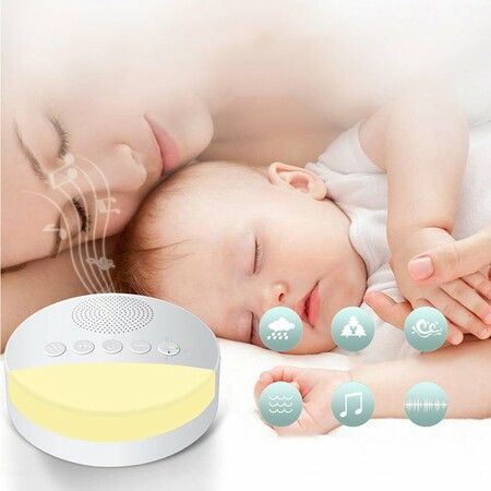 Baby Noise Machine Baby Sleep Sound Player Night Light Timer Noise Player White