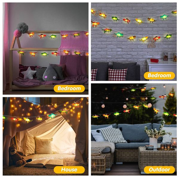 5M LED Dinosaur String Lights Batteries Powered  Dinosaur Lamp Christmas Party Tree Decorative