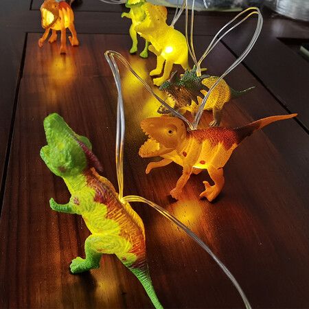 5M LED Dinosaur String Lights Batteries Powered  Dinosaur Lamp Christmas Party Tree Decorative