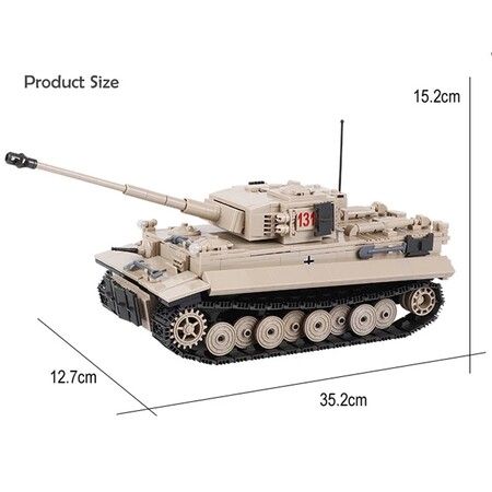 1018pcs TIGER 131 Military Tank Blocks Heavy Tanks Bricks Set Weapons Soldiers Models Kids DIY Toys Children Gifts