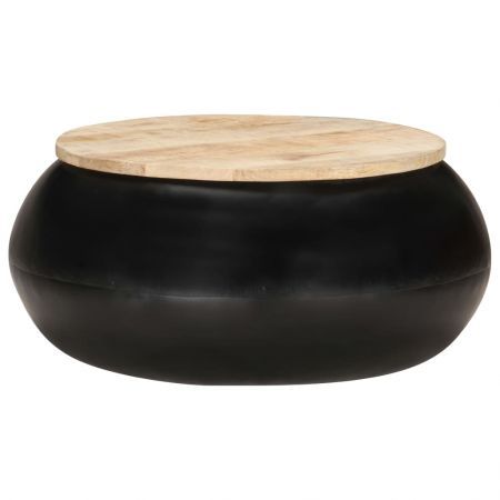 Coffee Table Black 68x68x30 cm Solid Mango Wood