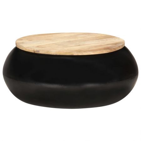 Coffee Table Black 68x68x30 cm Solid Mango Wood