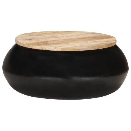 Coffee Table Black 68x68x30 cm Solid Mango Wood