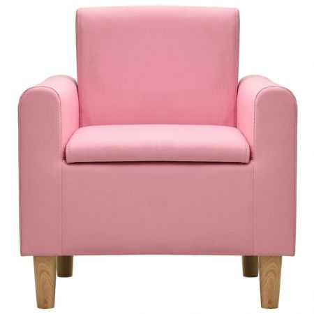 Children Sofa Pink Faux Leather