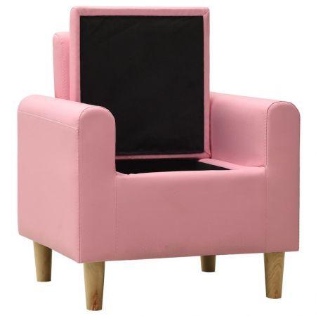 Children Sofa Pink Faux Leather