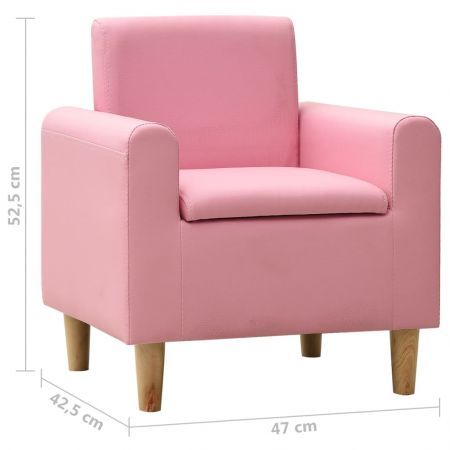 Children Sofa Pink Faux Leather