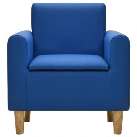 Children Sofa Blue Faux Leather