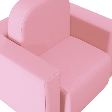 2-in-1 Children Sofa Pink Faux Leather