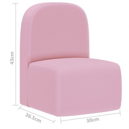 2-in-1 Children Sofa Pink Faux Leather