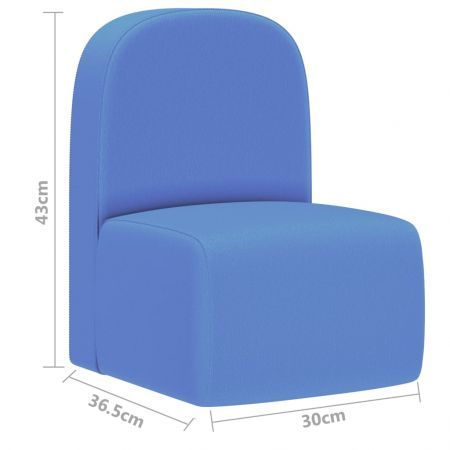2-in-1 Children Sofa Blue Faux Leather