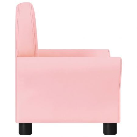 Children Sofa Pink Faux Leather