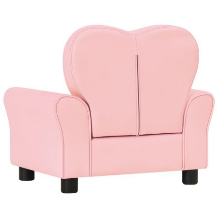 Children Sofa Pink Faux Leather