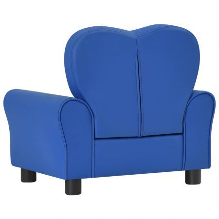 Children Sofa Blue Faux Leather