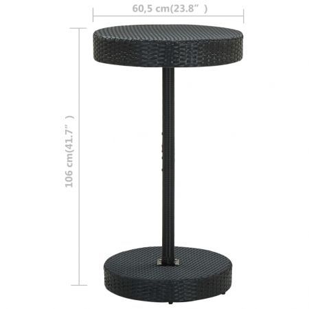 Garden Table Black 60.5x106 cm Poly Rattan