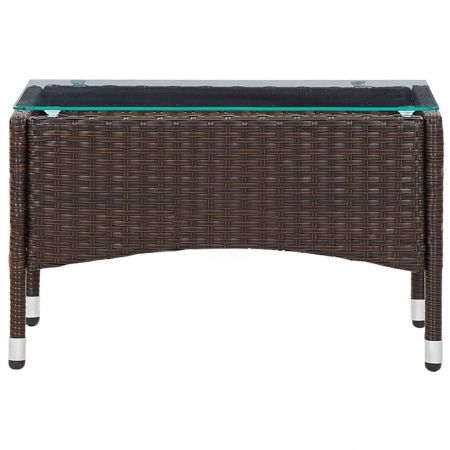 Coffee Table Brown 60x40x36 cm Poly Rattan