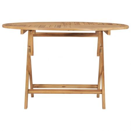 vidaXL Folding Garden Table diameter 120 cm Solid Teak Wood