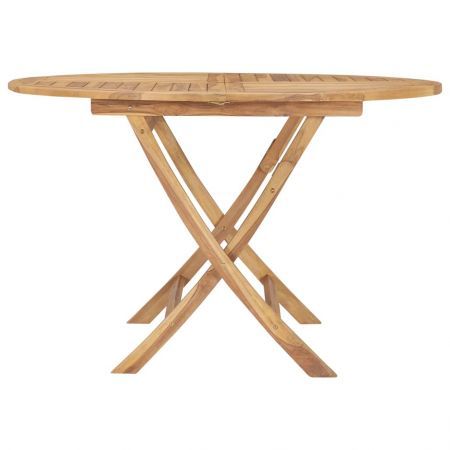 vidaXL Folding Garden Table diameter 120 cm Solid Teak Wood