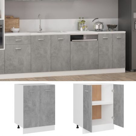 Bottom Cabinet Concrete Grey 60x46x81.5 cm Chipboard