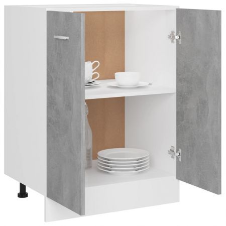 Bottom Cabinet Concrete Grey 60x46x81.5 cm Chipboard