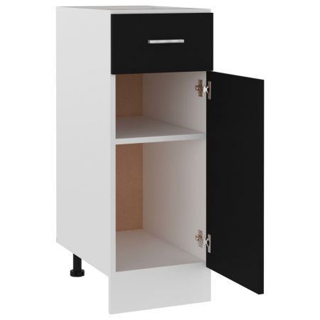 Drawer Bottom Cabinet Black 30x46x81.5 cm Chipboard