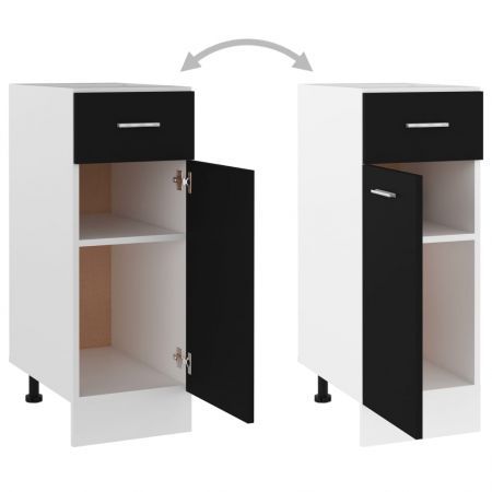 Drawer Bottom Cabinet Black 30x46x81.5 cm Chipboard