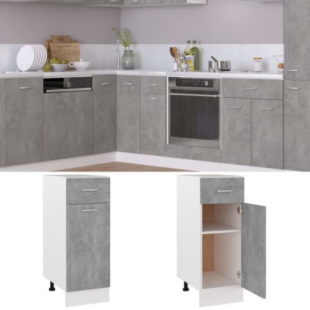 Drawer Bottom Cabinet Concrete Grey 30x46x81.5 cm Chipboard