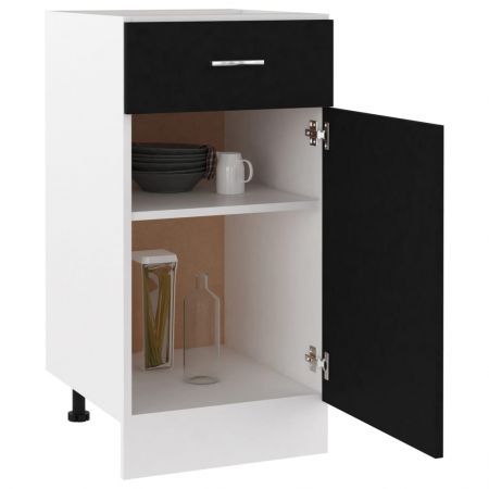 Drawer Bottom Cabinet Black 40x46x81.5 cm Chipboard