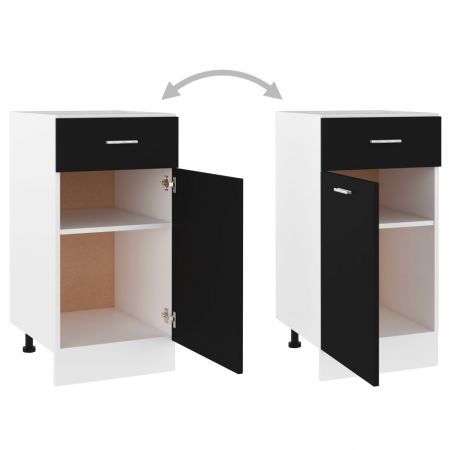 Drawer Bottom Cabinet Black 40x46x81.5 cm Chipboard