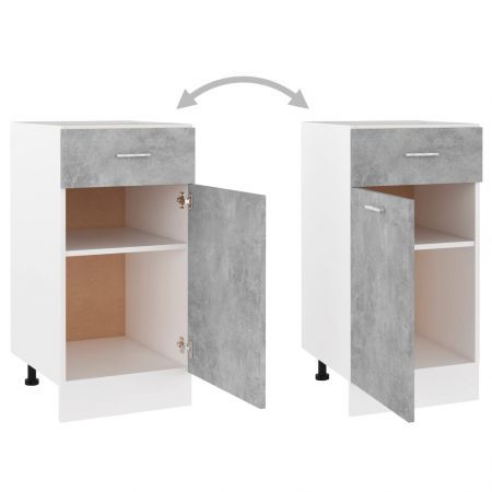 Drawer Bottom Cabinet Concrete Grey 40x46x81.5 cm Chipboard