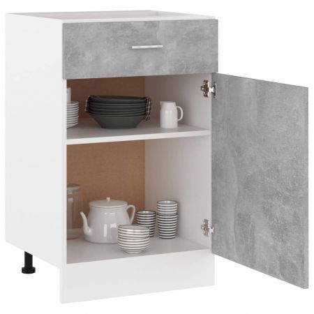 Drawer Bottom Cabinet Concrete Grey 50x46x81.5 cm Chipboard