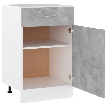 Drawer Bottom Cabinet Concrete Grey 50x46x81.5 cm Chipboard