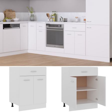 Drawer Bottom Cabinet White 60x46x81.5 cm Chipboard