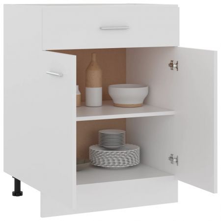 Drawer Bottom Cabinet White 60x46x81.5 cm Chipboard