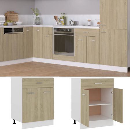 Drawer Bottom Cabinet Sonoma Oak 60x46x81.5 cm Chipboard